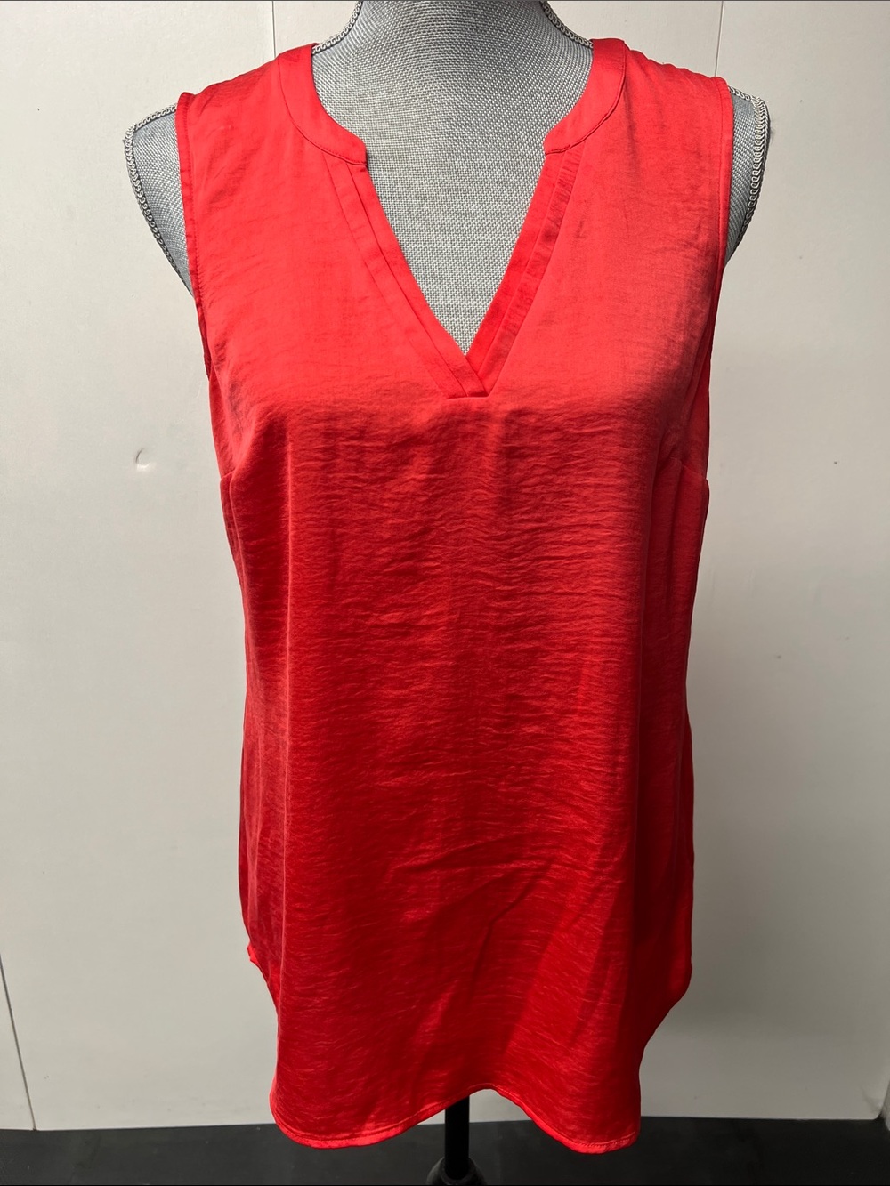 CAbi Coral-Red Sleeveless V-Neck Camisole